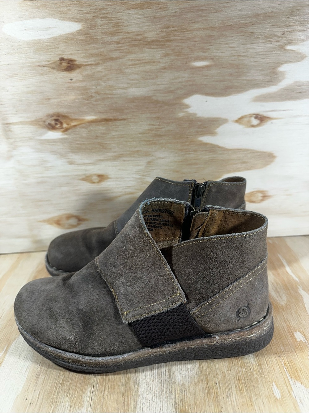 Born  Brown Suede Side-Zip Ankle Boots Women’s Size 8